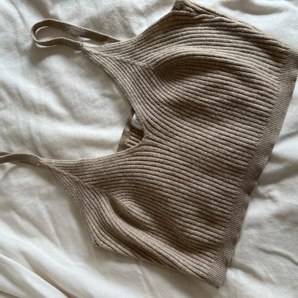 Brown/Nude Ribbed Knitted Lounge Set